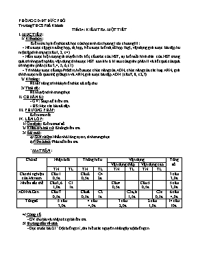 Đề kiểm tra một tiết học kì I Sinh học 9 (Có đáp án) - Năm học 2016-2017 - Trường THCS Phổ Khánh